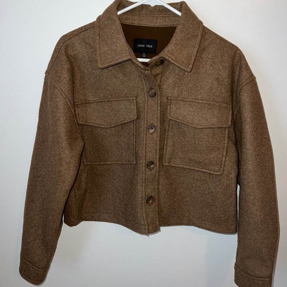 LoveTree Brown Cropped Jacket